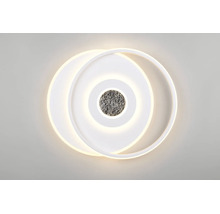 Plafonieră LED modernă cu design circular, cercuri suprapuse și un centru texturat.