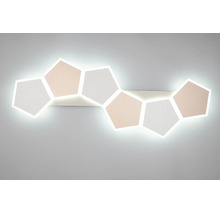 Aplică și plafonieră LED modernă în formă de val formată din șase pentagoane conectate cu iluminare indirectă.