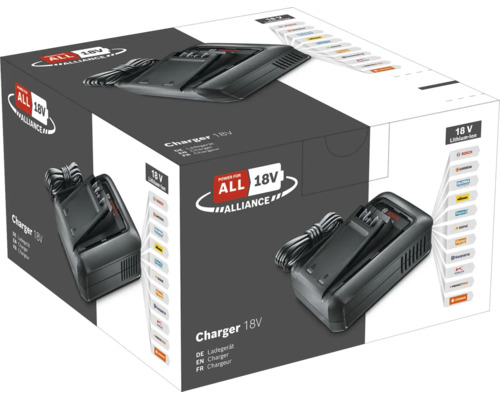 Încărcător Bosch Power For All Alliance 18 Volt în ambalajul produsului