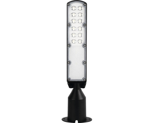 Corp de iluminat exterior cu LED îngust cu suport, mai multe diode LED și carcasă robustă.