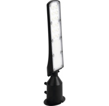 Lampă de lucru subțire cu diode luminiscente în culoarea neagră cu suport.
