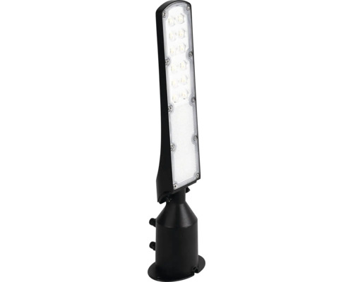 Lampă de lucru subțire cu diode luminiscente în culoarea neagră cu suport.