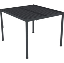 Pergolă din aluminiu cu acoperiș cu lamele reglabile în culoarea antracit