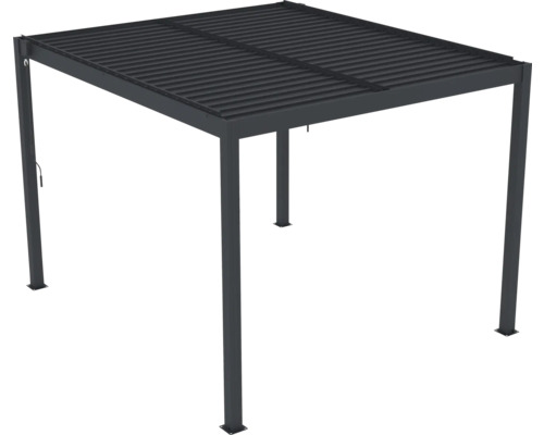 Pergolă din aluminiu cu acoperiș cu lamele reglabile în culoarea antracit