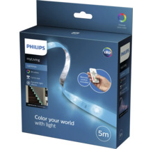 Bandă LED Philips myLiving LightStrips 5 metri cu telecomandă, 30 de culori, se poate tăia, efecte de lumină dinamice.