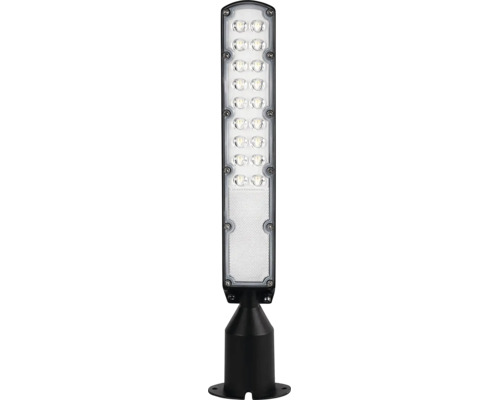 Lampă de lucru LED subțire cu bază neagră, mai multe module LED și capac transparent.