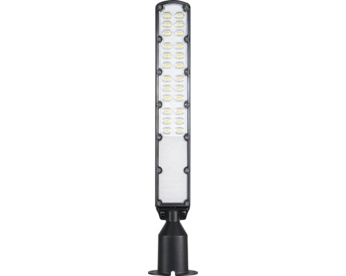 Corp de iluminat exterior vertical subțire cu LED, cu 24 de cipuri LED, capac transparent și bază de montare neagră.