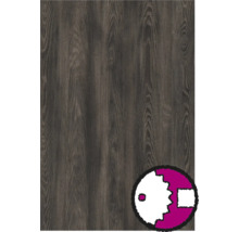 Blat de lucru cu aspect de lemn închis și simbol pentru debitare la dimensiune