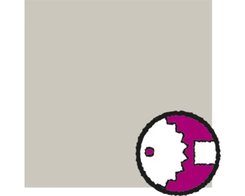 Mostră de culoare bej cu simbolul pentru serviciul de mixare a vopselelor Hornbach.