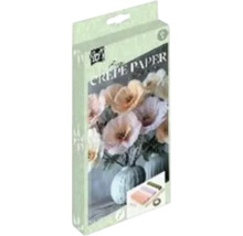 Pachet de hârtie creponată fină pentru confecționarea florilor decorative și proiecte DIY.
