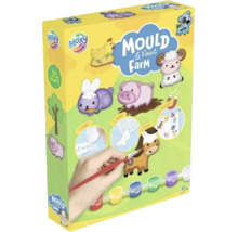 Set creativ Moxy Mould and Paint Farm pentru realizarea de magneți cu tematică de fermă pentru copii