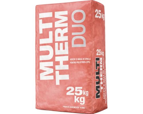 Adeziv și masă de șpaclu Multi Therm Duo pentru polistiren, sac de 25 kilograme.