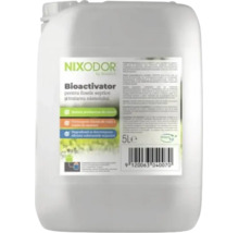Bioactivator Nixodor pentru fose septice și tratarea nămolului într-un bidon de plastic de 5 litri.