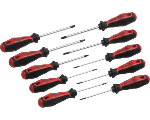 Set de 10 șurubelnițe Torx Pattfield cu mânere ergonomice.
