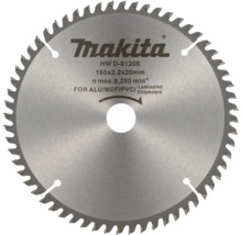 Pânză de ferăstrău circular Makita pentru aluminiu, MDF, PVC și PAL melaminat, diametru 165 milimetri.