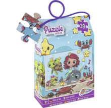 Puzzle pentru copii cu 30 de piese, motiv sirenă și animale marine, dimensiuni 29 pe 18 centimetri, recomandare de vârstă de la 3 ani, Grafix Logo.
