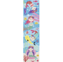 Puzzle vertical pentru copii cu sirene, căluți de mare și un narval într-o lume subacvatică.
