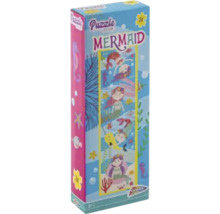 Puzzle pentru copii Mermaid cu 24 de piese de la Grafix, motiv sirene și lume subacvatică, dimensiuni 42 pe 12 centimetri.