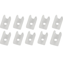 Set de zece cleme din plastic pentru fixarea componentelor.