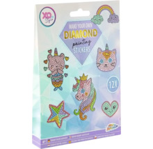 Set autocolante Diamond Painting XO Style pentru copii de la șase ani cu douăsprezece motive ca unicornii, XO Style Logo, Grafix Logo.