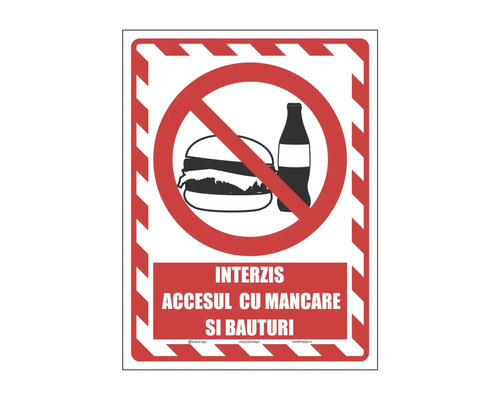 Indicator interzis accesul cu mâncare și băuturi