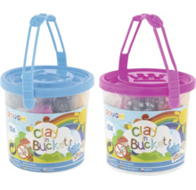 Două găletușe cu plastilină Grafix Clay in Bucket, fiecare conținând 12 bucăți de plastilină pentru modelat.