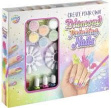 Set de creație Moxy Diamond Painting pentru unghii cu lac de unghii, unghii false și pietre strălucitoare pentru copii peste șase ani.