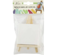 Mini șevalet din lemn cu pânză mică pătrată în ambalaj transparent de la Nassau Fine Art