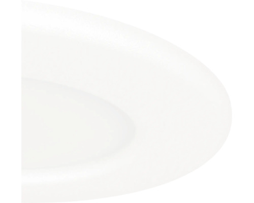 Lavoar oval alb din ceramică lucioasă.