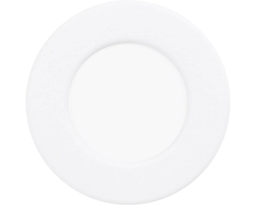 Panou LED încastrat rotund și plat, de culoare albă, pentru tavan.