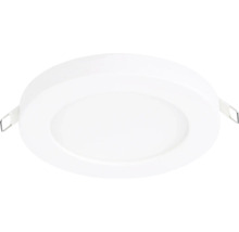 Spot LED încastrat rotund alb cu arcuri de montare laterale.