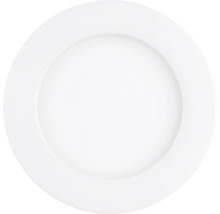 Panou LED rotund încastrat de culoare albă pentru montaj pe tavan sau perete.