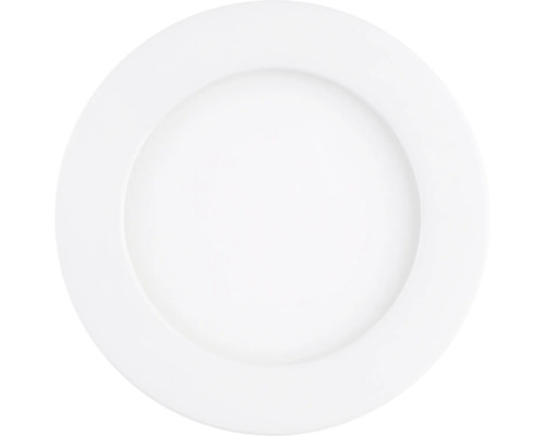 Panou LED rotund încastrat de culoare albă pentru montaj pe tavan sau perete.