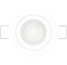 Spot LED încorporabil rotund alb cu arcuri de montaj.