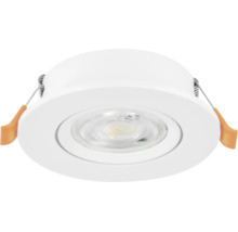 Spot LED încastrat rotund alb cu arcuri de montare.