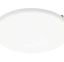 Plafonieră LED rotundă și plată, albă.