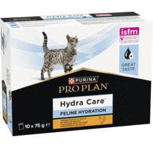 Purina Pro Plan Hydra Care supliment alimentar pentru pisici pentru hidratare, cu gust de pui, 10 pliculețe de 75 grame.