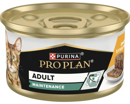Purina Pro Plan Adult Maintenance hrană umedă pentru pisici în conservă.