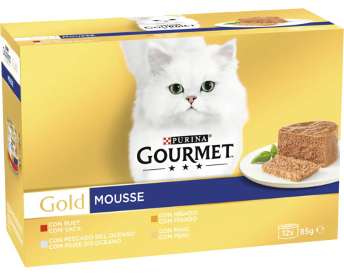 Hrană pentru pisici Purina Gourmet Gold Mousse pachet multiplu 12 de 85 grame
