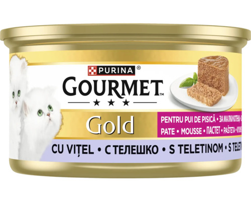 Purina Gourmet Gold hrană pentru pui de pisică pateu cu vițel
