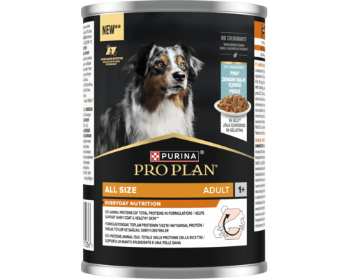Purina Pro Plan hrană umedă pentru câini adulți de toate taliile, sortiment pește în gelatină.
