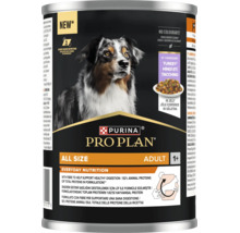 Purina Pro Plan Hrană câini adulți toate taliile cu curcan în jeleu, 400 grame, digestie sănătoasă și 92 la sută proteine animale.