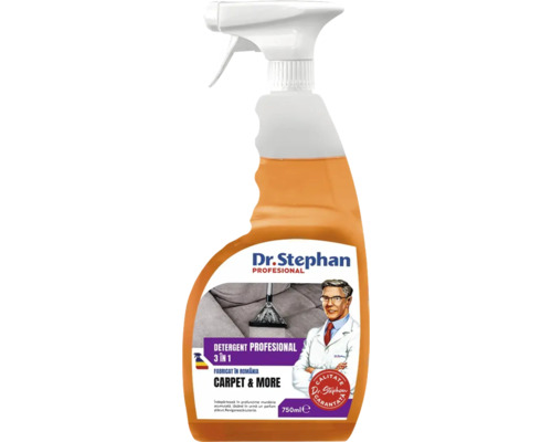 Detergent profesional 3 în 1 Dr. Stephan Carpet and More pentru covoare, flacon cu pulverizator de 750 mililitri.