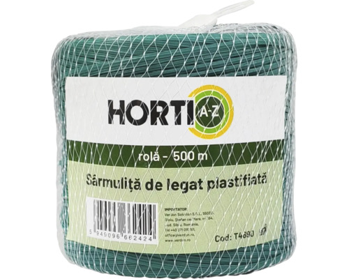 Rolă de sârmă de legat plastificată verde Horti A-Z, 500 metri