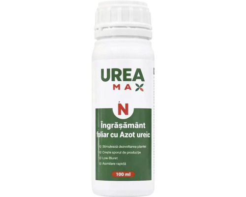 Îngrășământ foliar Urea Max N cu azot ureic, flacon de 100 mililitri