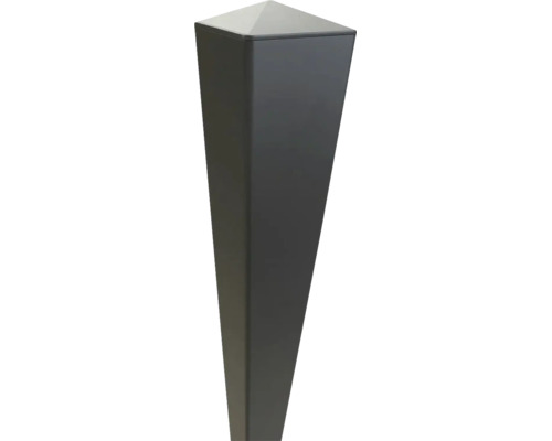 Capac de stâlp pătrat din aluminiu cu acoperiș piramidal în culoarea antracit.
