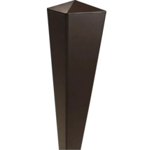 Picior de mobilier conic maro, profil pătrat.