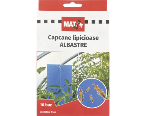 Capcane lipicioase albastre MAT pentru combaterea tripsilor, set de 10 bucăți pentru protecția plantelor.