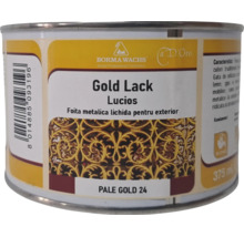 Borma Wachs Gold Lack Lucios Pale Gold 24, foiță metalică lichidă pentru exterior, 375 mililitri.