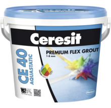 Chit de rosturi Ceresit CE 40 Aquastatic pentru rosturi de 1 până la 8 milimetri în găleată din 55 la sută plastic reciclat, Henkel Logo.